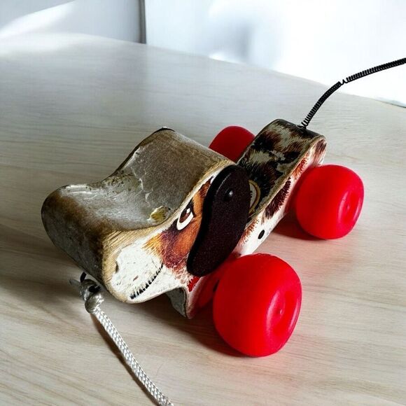 Little Snoopy Fischer Price Training Dog Wooden Toy 1965 - Picture 6 of 10